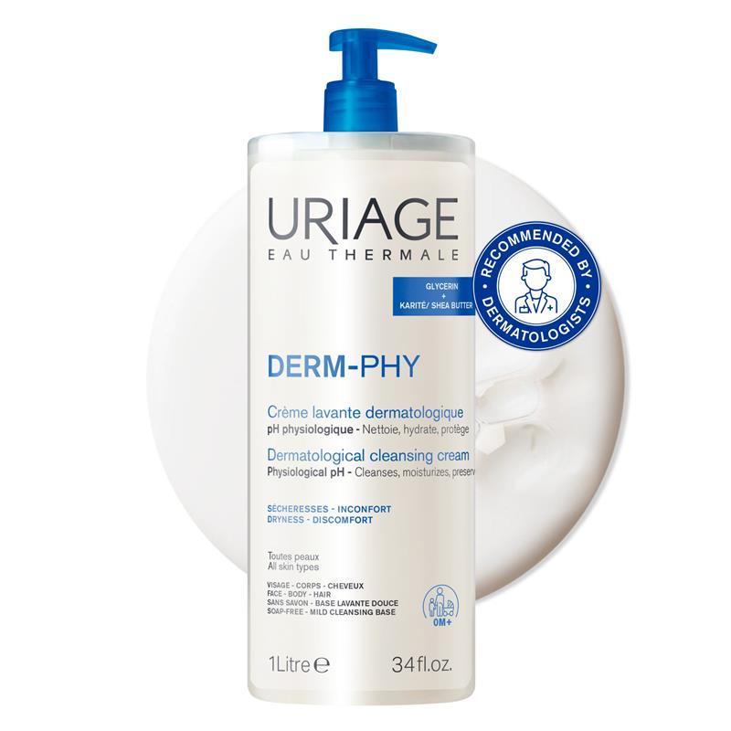 Uriage Eau Thermale Derm-Phy Creme Lavante Dermatological Cleansing Cream 1 Litre