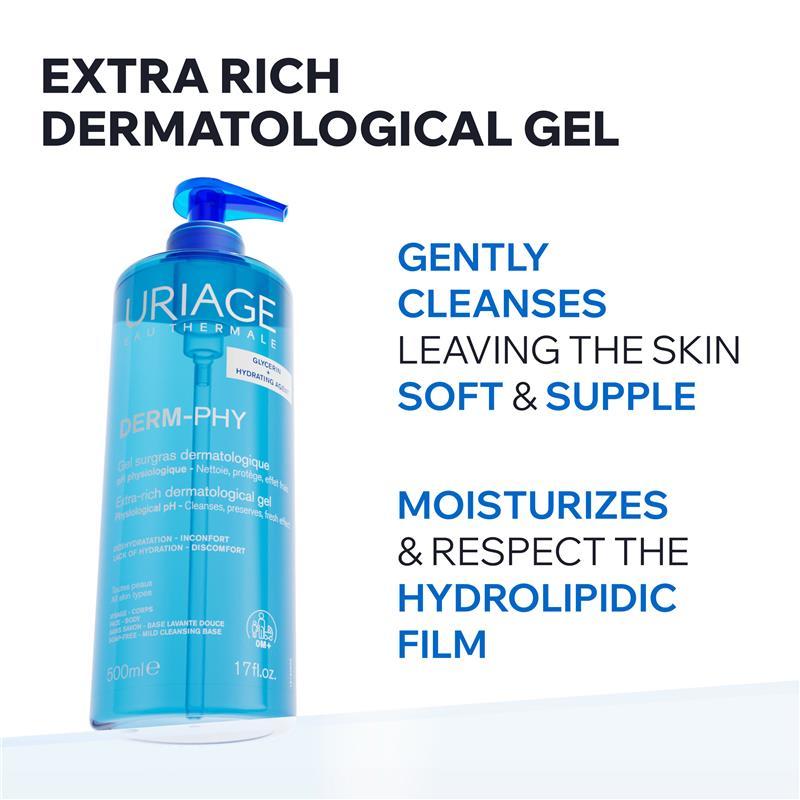 Uriage Eau Thermale Derm-Phy Extra-Rich Dermatological Cleansing Gel 500ml