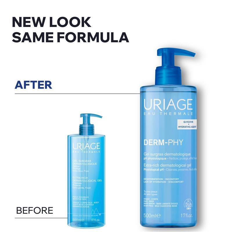 Uriage Eau Thermale Derm-Phy Extra-Rich Dermatological Cleansing Gel 500ml