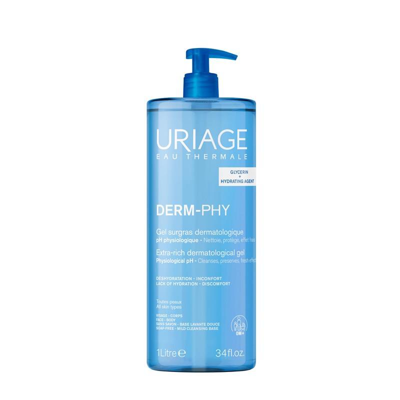 Uriage Eau Thermale Derm-Phy Extra-Rich Dermatological Cleansing Gel 1 Litre