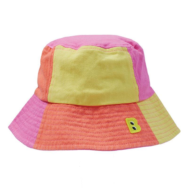 Bambi Mini Co. Bucket Hat Pink Yellow Orange Denim One Size