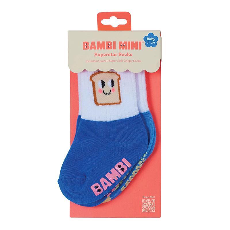 Bambi Mini Co. SuperSock Lil Loaf Blue 2 Pack 3-12 Months