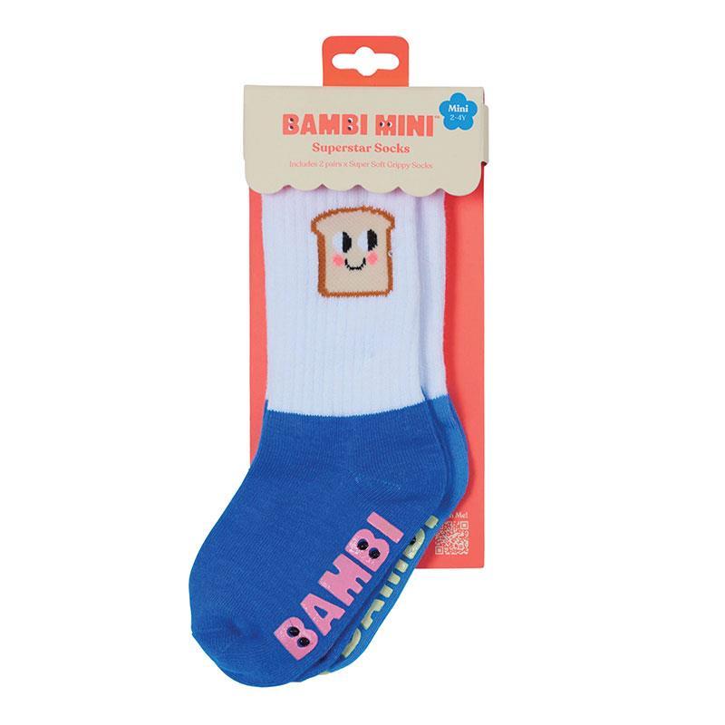 Bambi Mini Co. SuperSock Lil Loaf Blue 2 Pack 2-4 Years