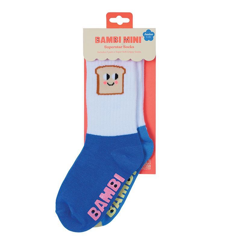 Bambi Mini Co. SuperSock Lil Loaf Blue 2 Pack 5-8 Years