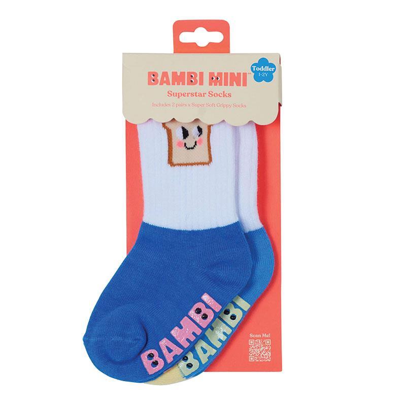 Bambi Mini Co. SuperSock Lil Loaf Blue 2 Pack 9-12 Years