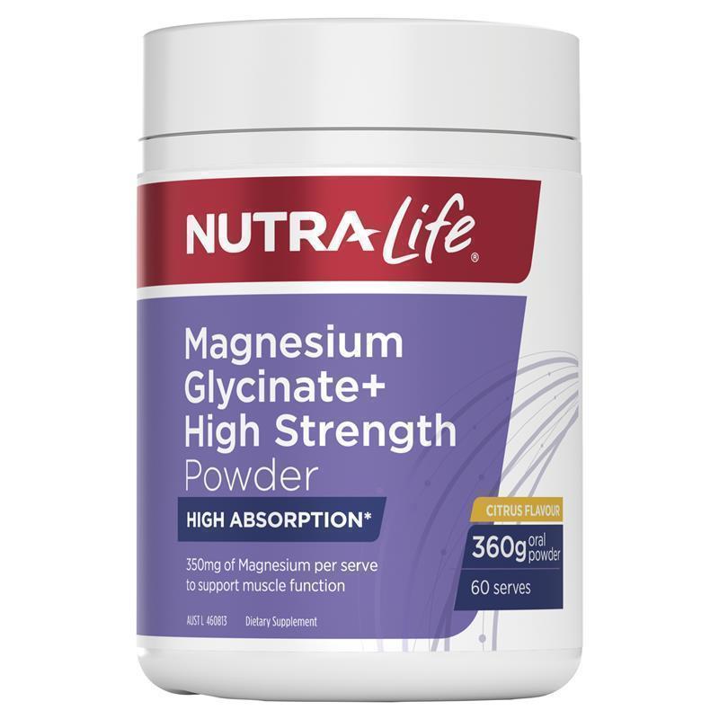 Nutra-Life Mag Glycinate High Strength Citrus Powder 360g Exclusive Size