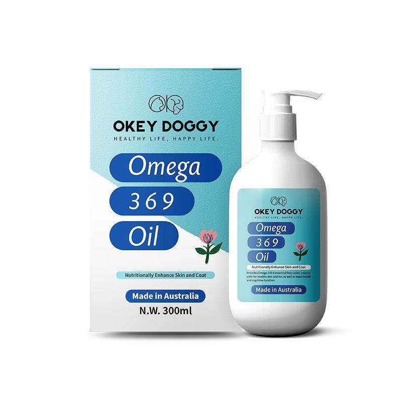 Okey Doggy Omega 3 6 9 Fish Oil 300ml Supplement for Dogs & Cats 300ml
