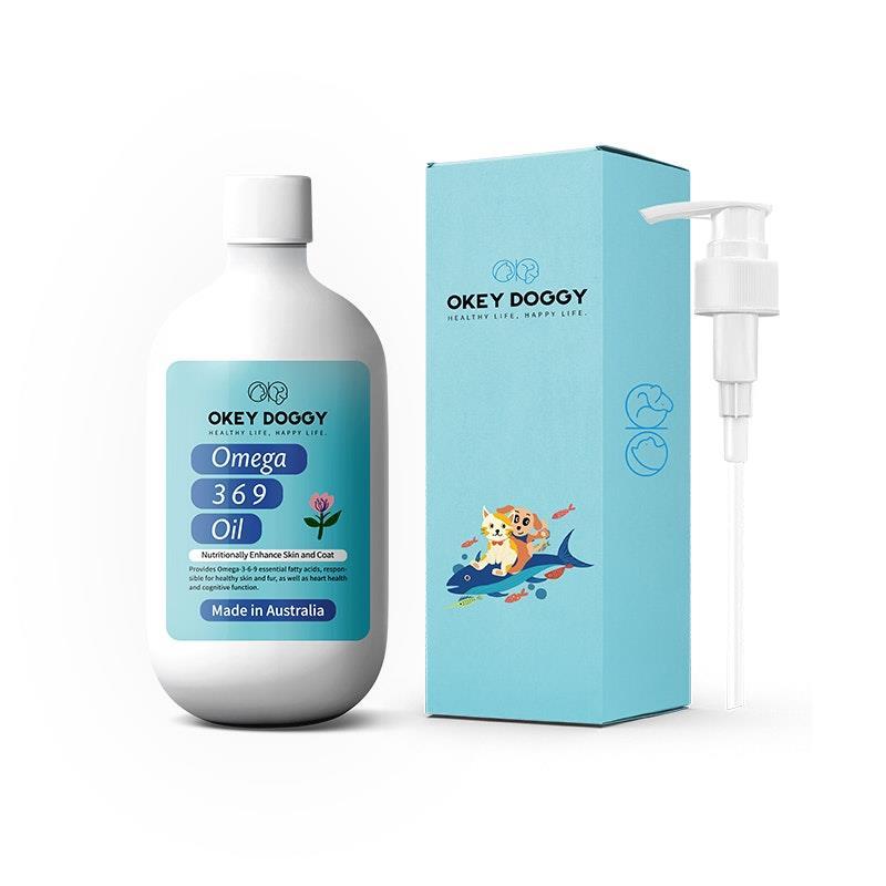Okey Doggy Omega 3 6 9 Fish Oil 300ml Supplement for Dogs & Cats 300ml