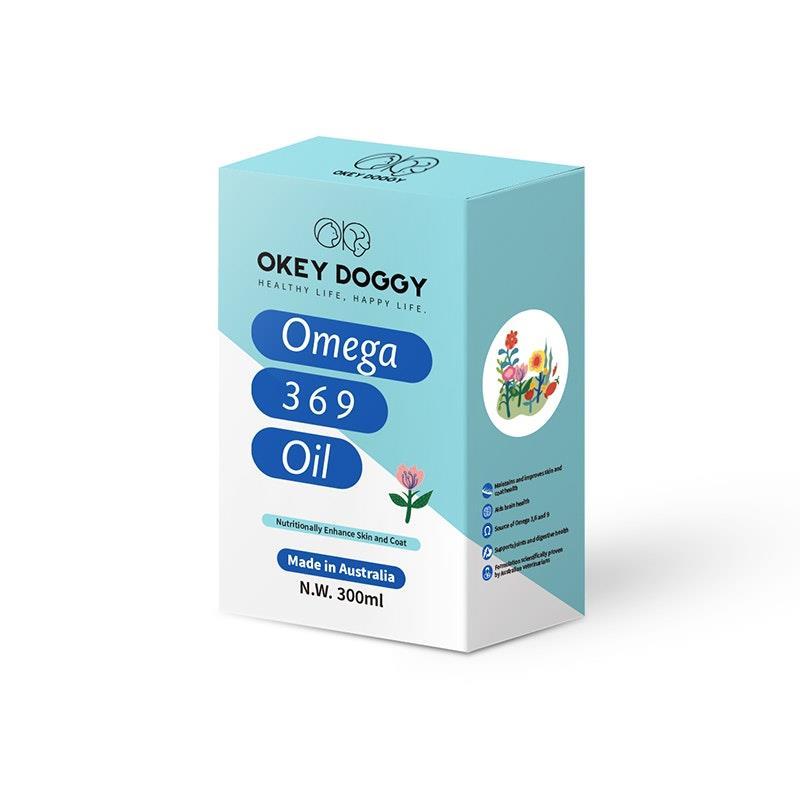 Okey Doggy Omega 3 6 9 Fish Oil 300ml Supplement for Dogs & Cats 300ml