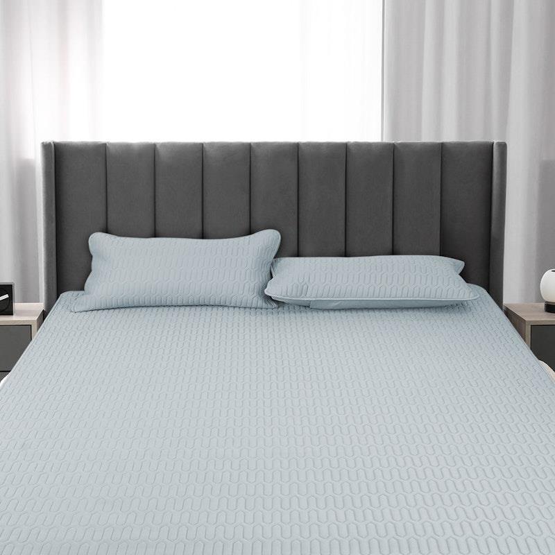 DreamZ 3pcs Natural Latex Bed Sheet/Mat Set in Dark Grey Queen
