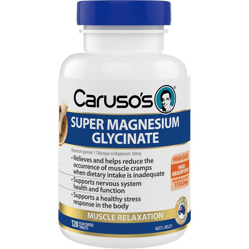 Carusos Super Magnesium Glycinate 60 Tablets