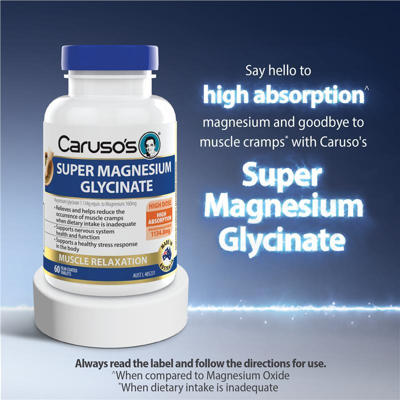 Carusos Super Magnesium Glycinate 60 Tablets