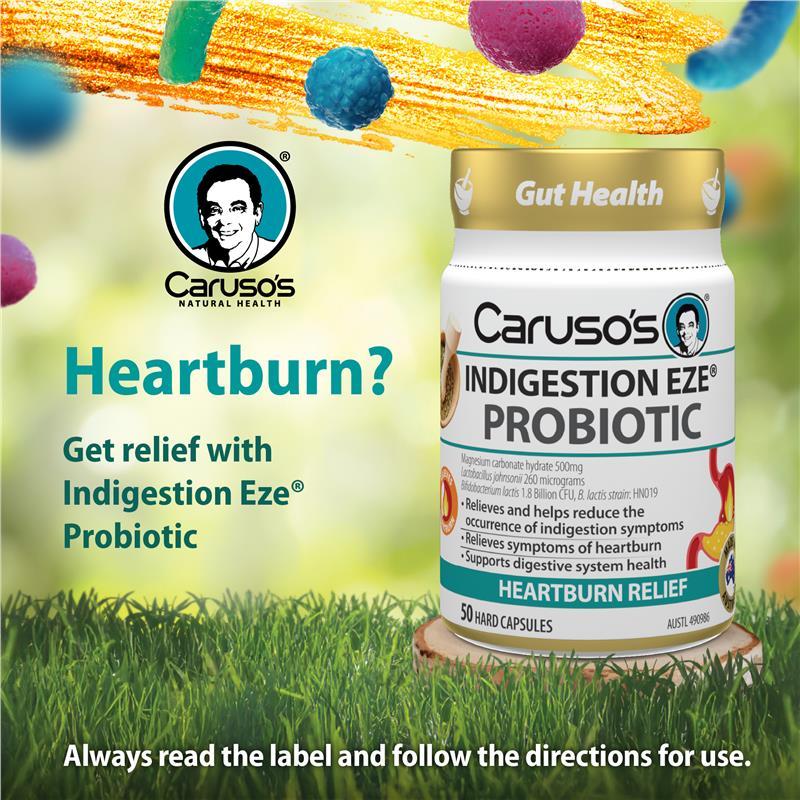 Carusos Indigestion Eze Probiotic 50 Capsules