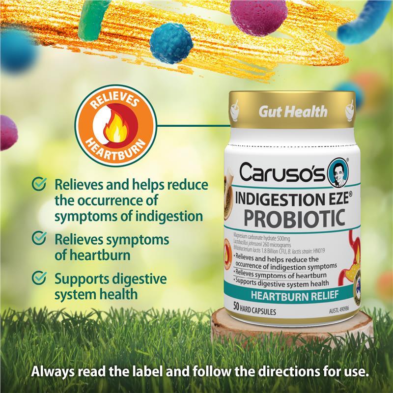 Carusos Indigestion Eze Probiotic 50 Capsules