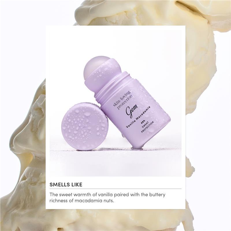 Gem Skin-Loving Antiperspirant Deodorant Roll On Vanilla Macadamia 50ml