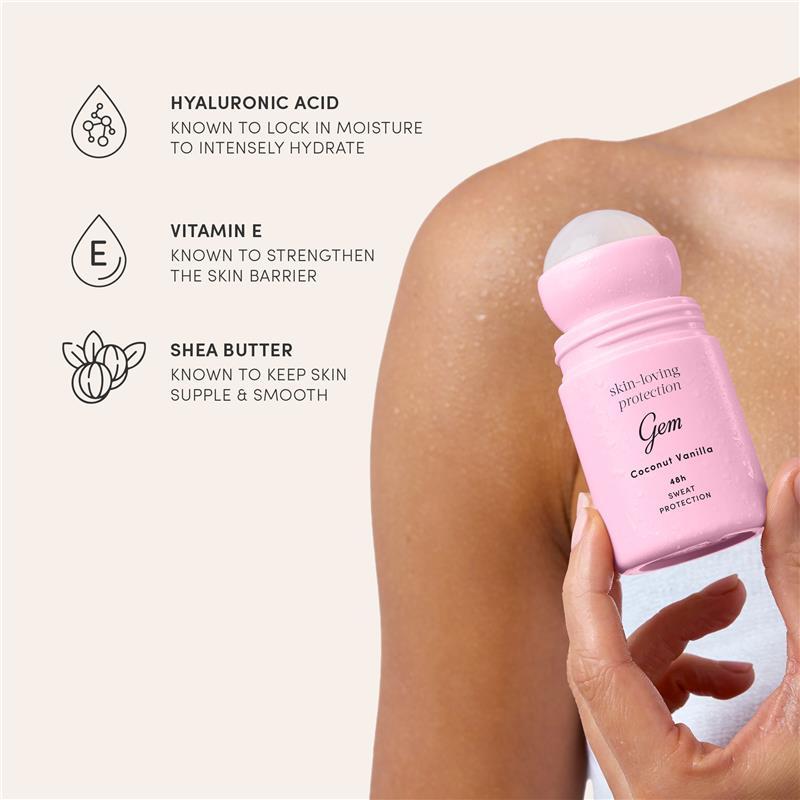 Gem Skin-Loving Antiperspirant Deodorant Roll On Coconut Vanilla 50ml
