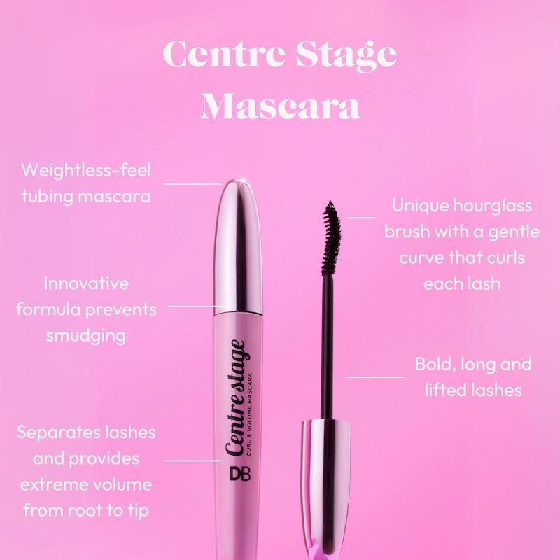 DB Cosmetics Centre Stage Curl & Volume Mascara Blackest Black