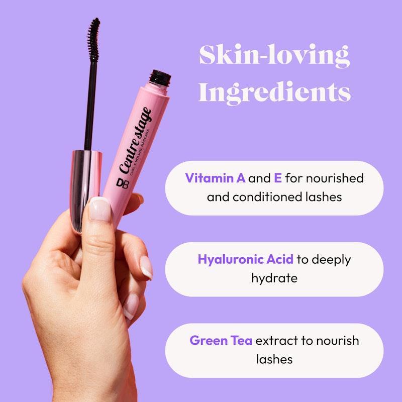 DB Cosmetics Centre Stage Curl & Volume Mascara Blackest Black