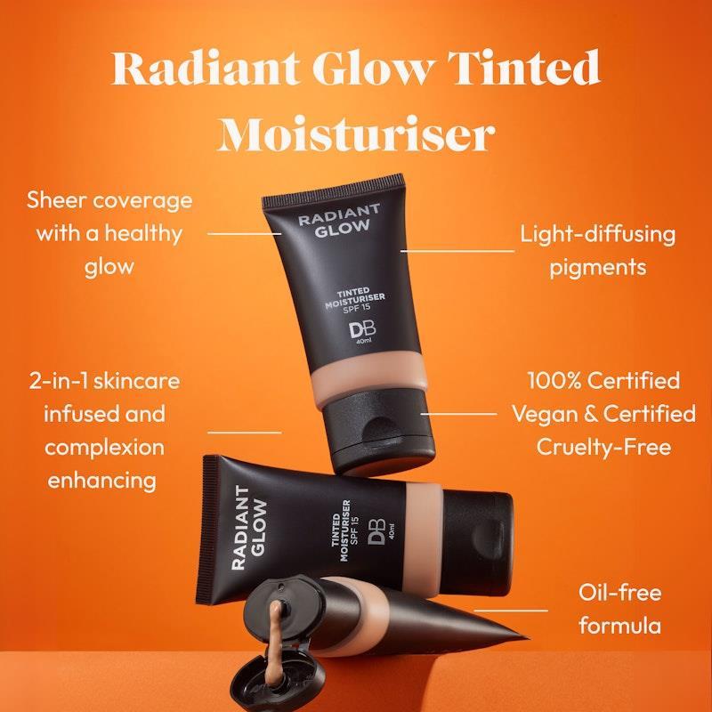 DB Cosmetics Radiant Glow Tinted Moisturiser Deep