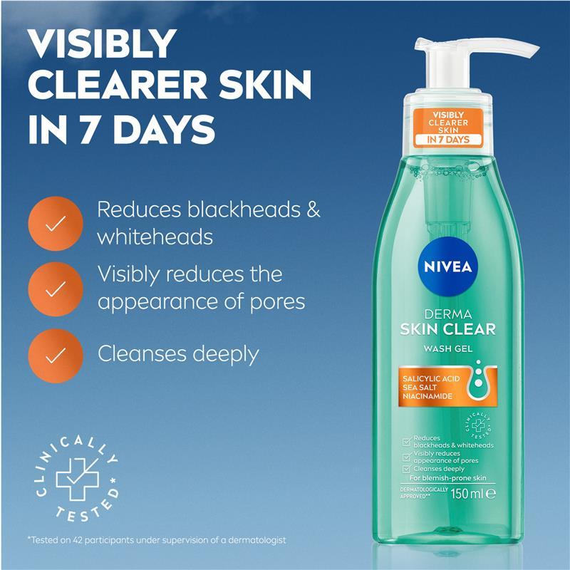 NIVEA Derma Skin Clear Wash Gel 150ml