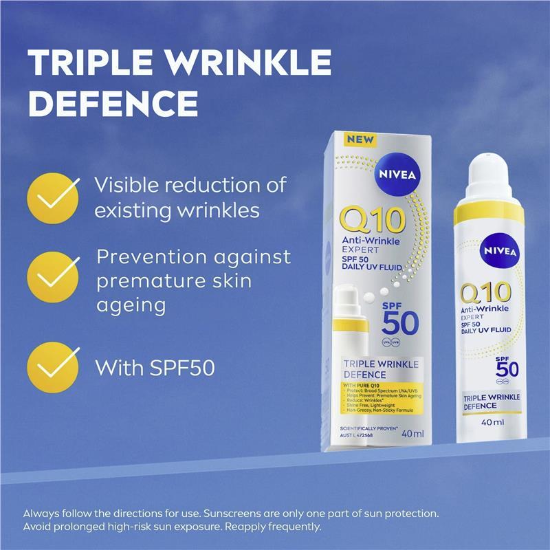 NIVEA Q10 Anti-Wrinkle Expert Daily UV Fluid SPF50 40ml
