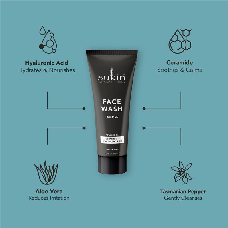 Sukin For Men Face Wash 125ml