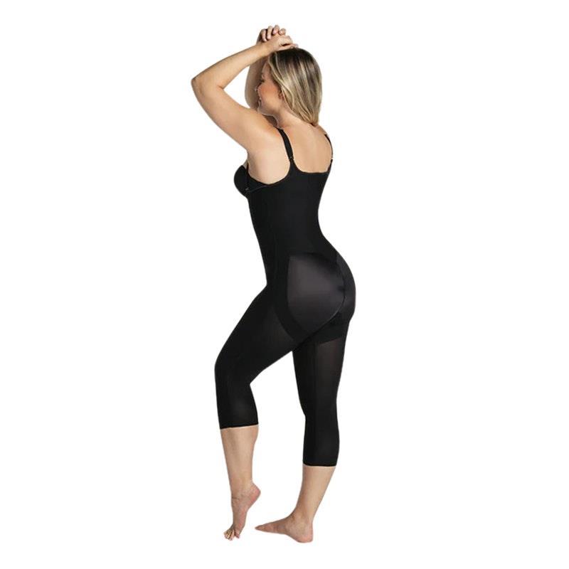 Leonisa Cupless Long Leg Full Body Shaper with Zip Front Large