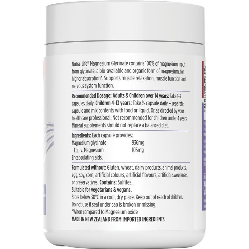 Nutra-Life Magnesium Glycinate 300 Capsules Exclusive Size