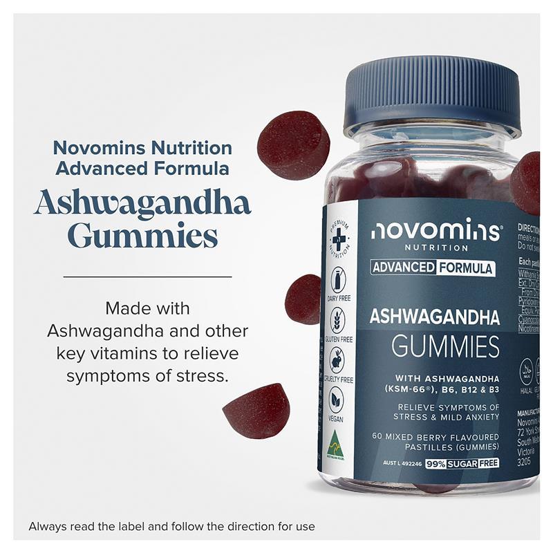 Novomins Ashwagandha 60 Gummies NEW