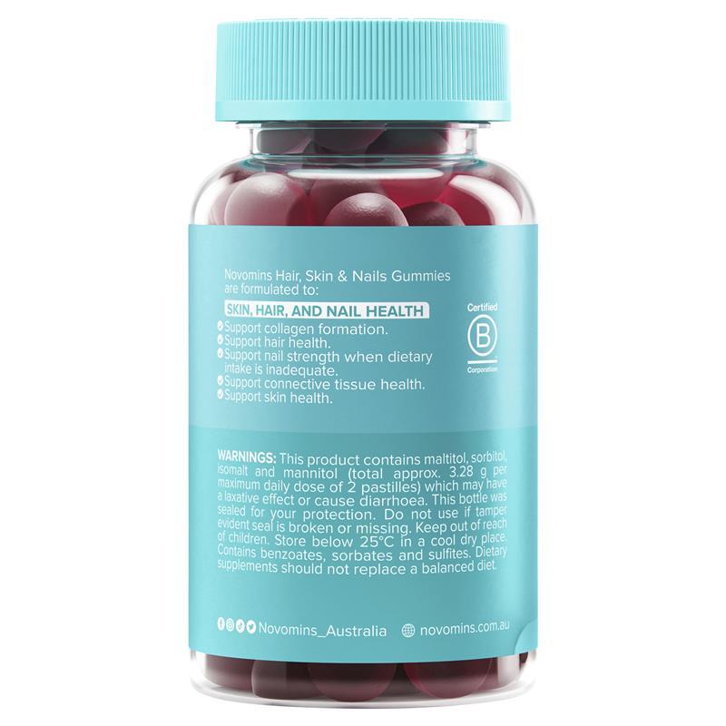 Novomins Hair Skin and Nails 60 Gummies NEW