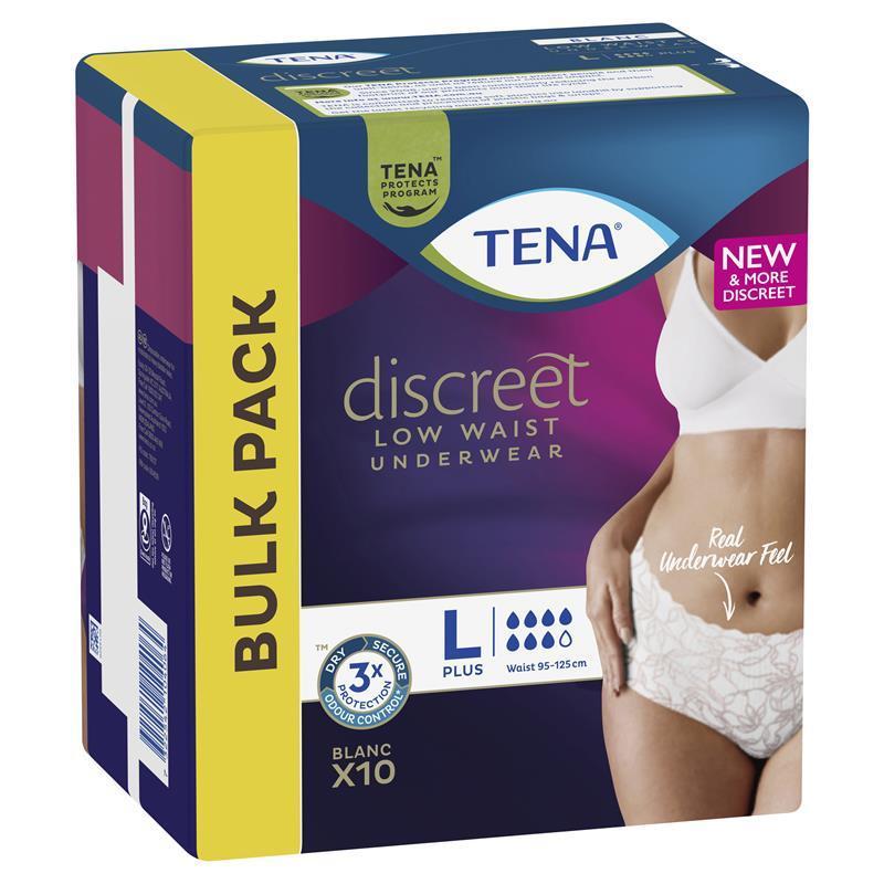 TENA Pants Discreet White Size L 10 Pack