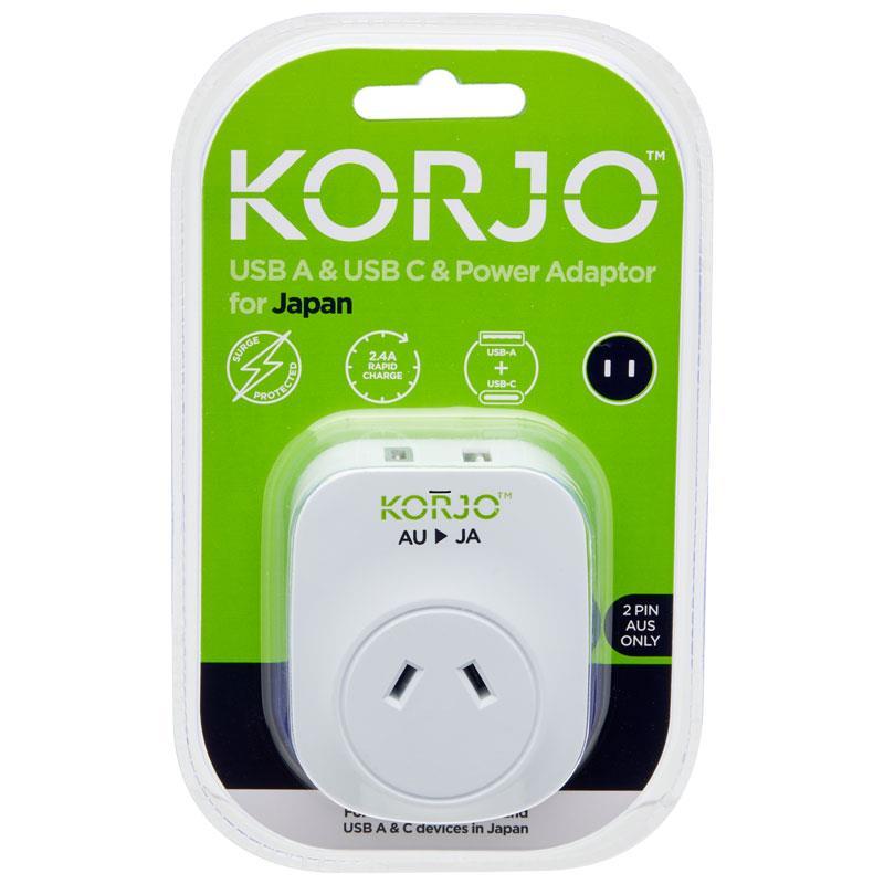 Korjo USB A & C Power Adaptor for Japan