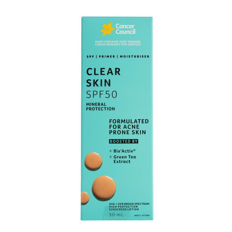 Cancer Council SPF50 Clear Skin 50ml