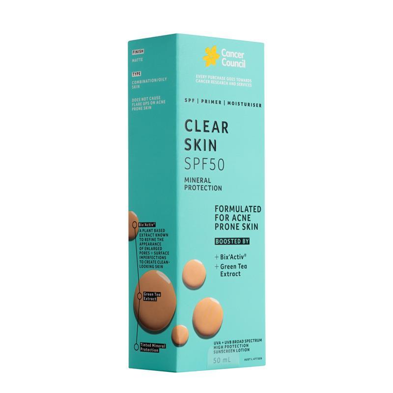 Cancer Council SPF50 Clear Skin 50ml