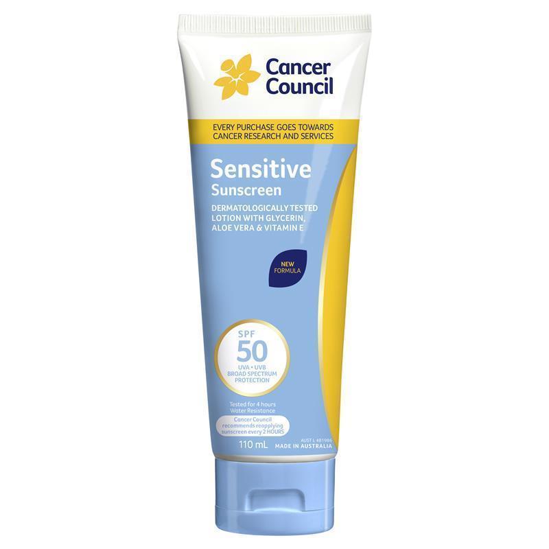 Cancer Council SPF50 Sensitive Sunscreen 110ml (New Formula)
