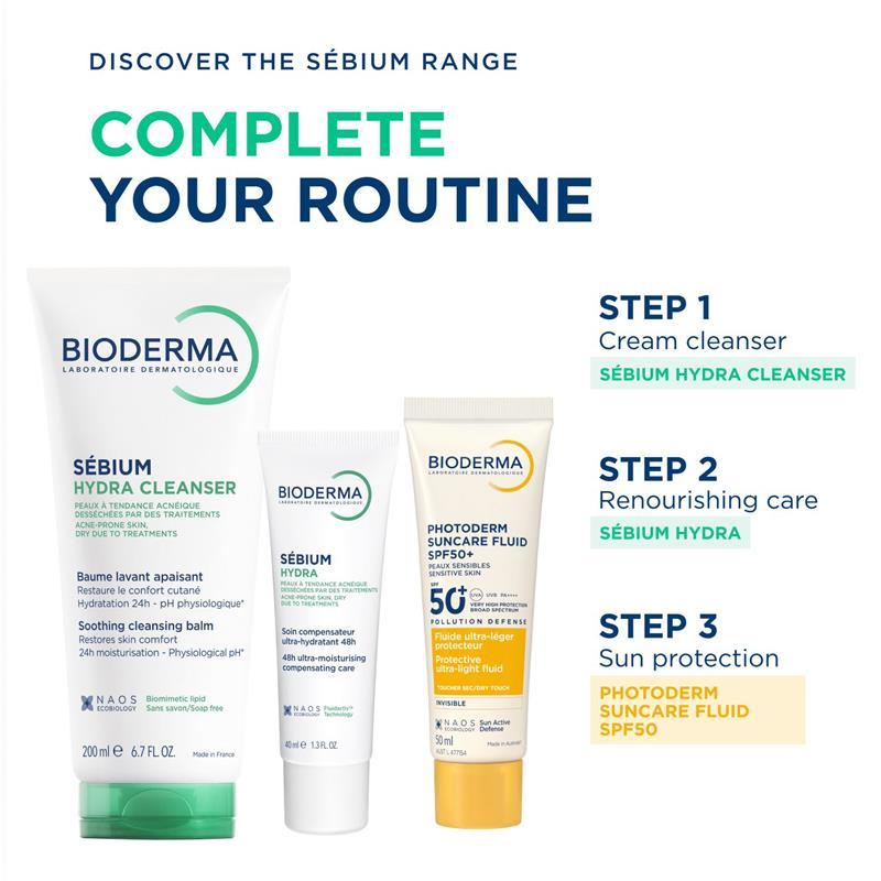 Bioderma Sebium Ultra-Nourishing Cream Hydra Cleanser 200ml