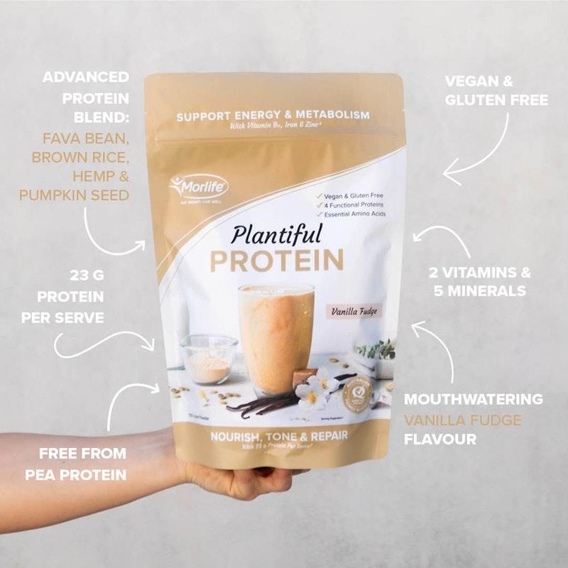 Morlife Plantiful Protein - Vanilla Fudge 440g
