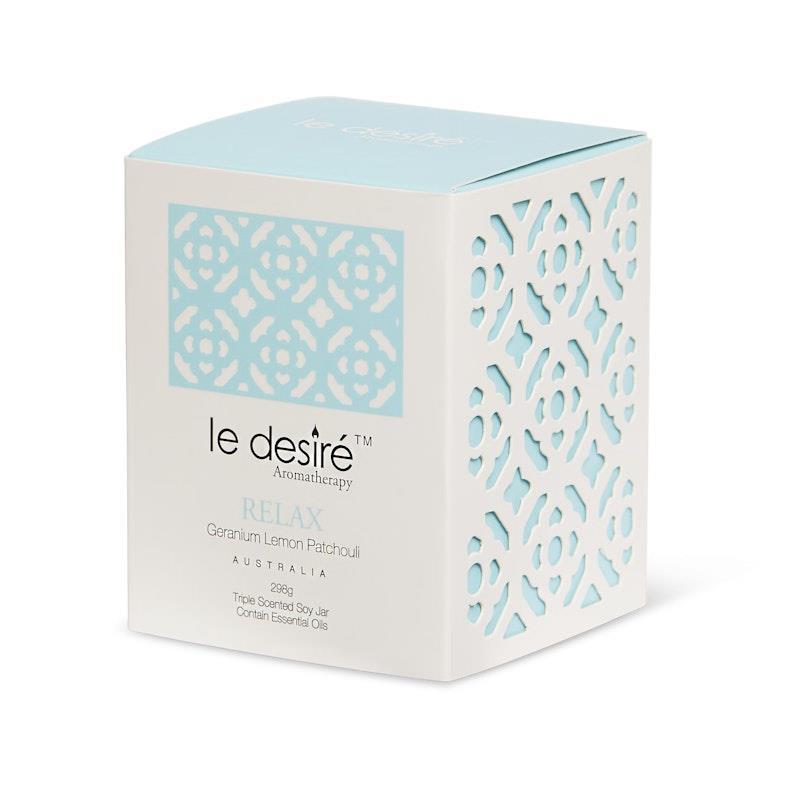 Le Desire Relax (Geranium Lemon Patchouli) - Aromatherapy Soy Candle 298g