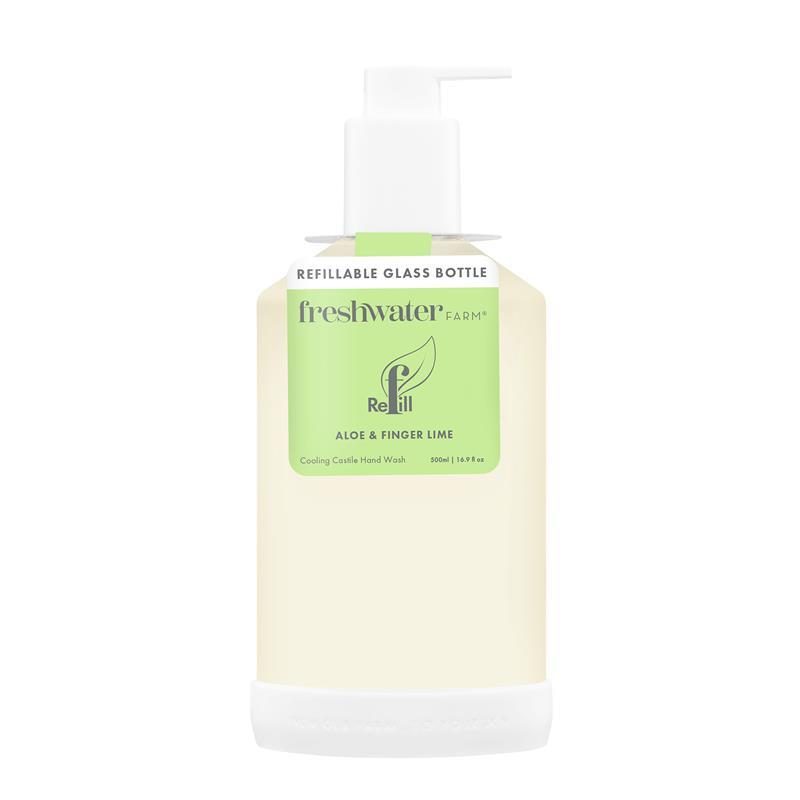Freshwater Farm Refillable Glass Bottle Aloe + Finger Lime Hand Wash 500ml