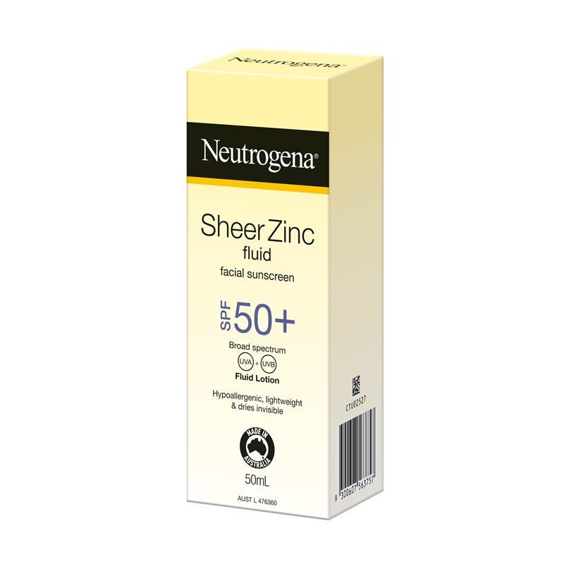 Neutrogena Sheer Zinc Face Fluid SPF50+ 50mL