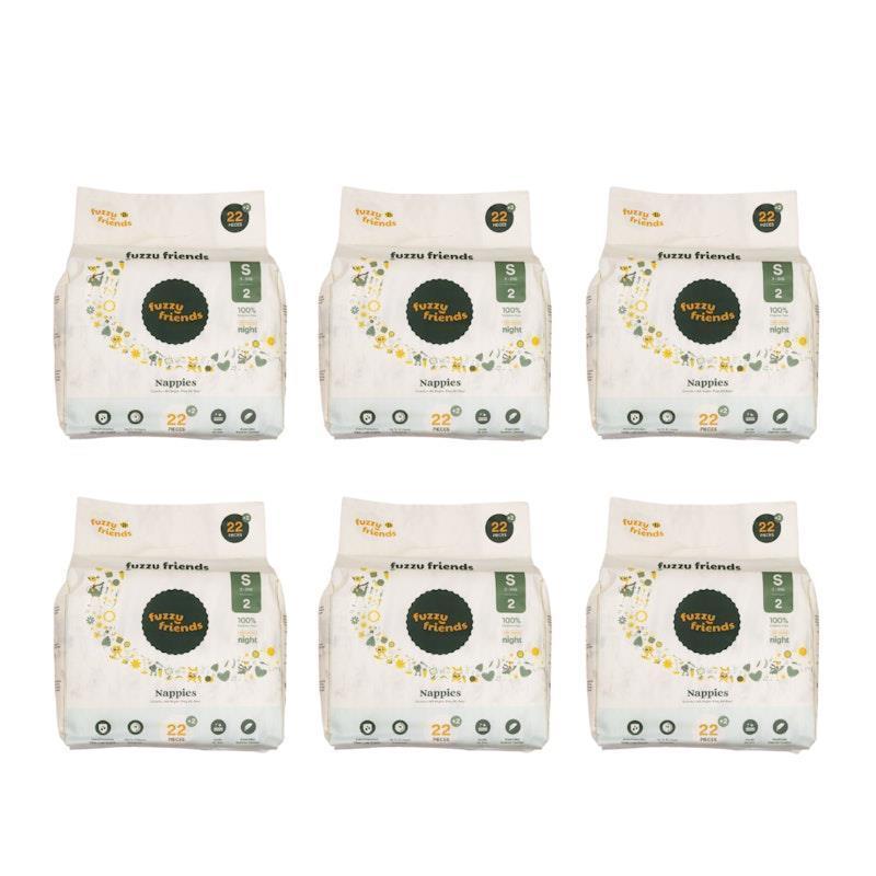 Fuzzy Friends Premium Nappies Monthly Pack Size 2 144 Nappies