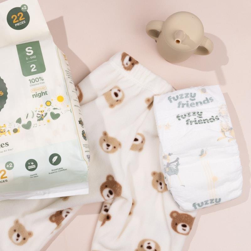 Fuzzy Friends Premium Nappies Monthly Pack Size 2 144 Nappies