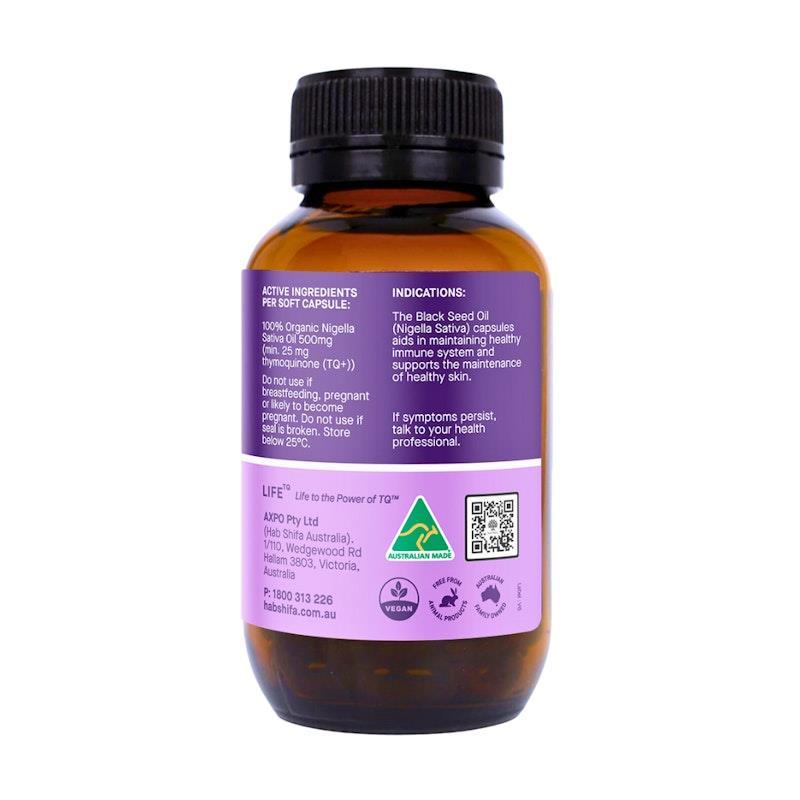 Hab Shifa TQ+ Ultra Strength Black Seed Oil 120 Capsules 1 Pack