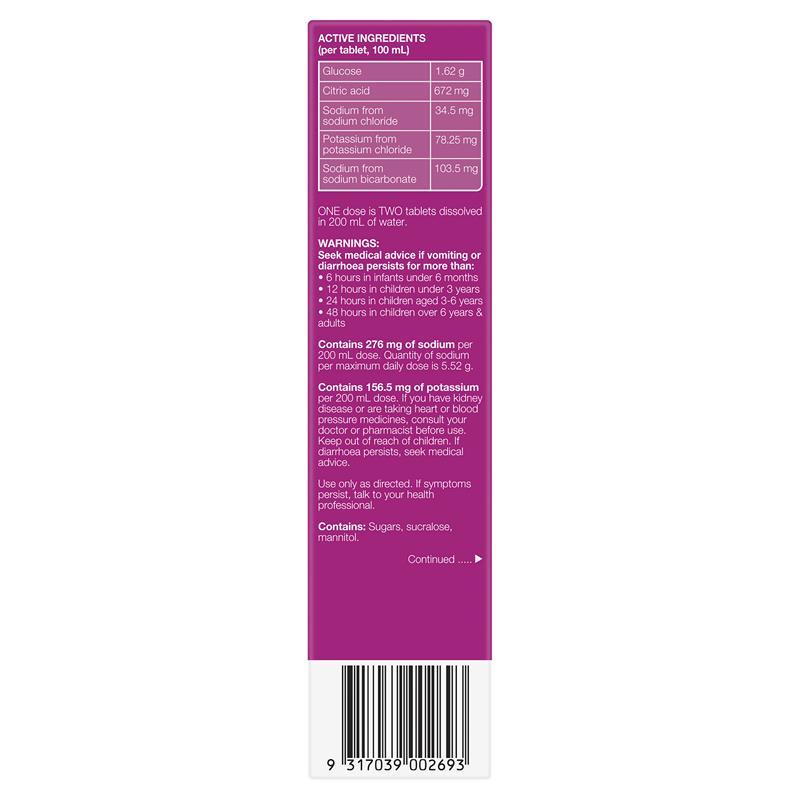 Hydralyte Electrolyte Effervescent Mixed Berry Flavoured 20 Tablets