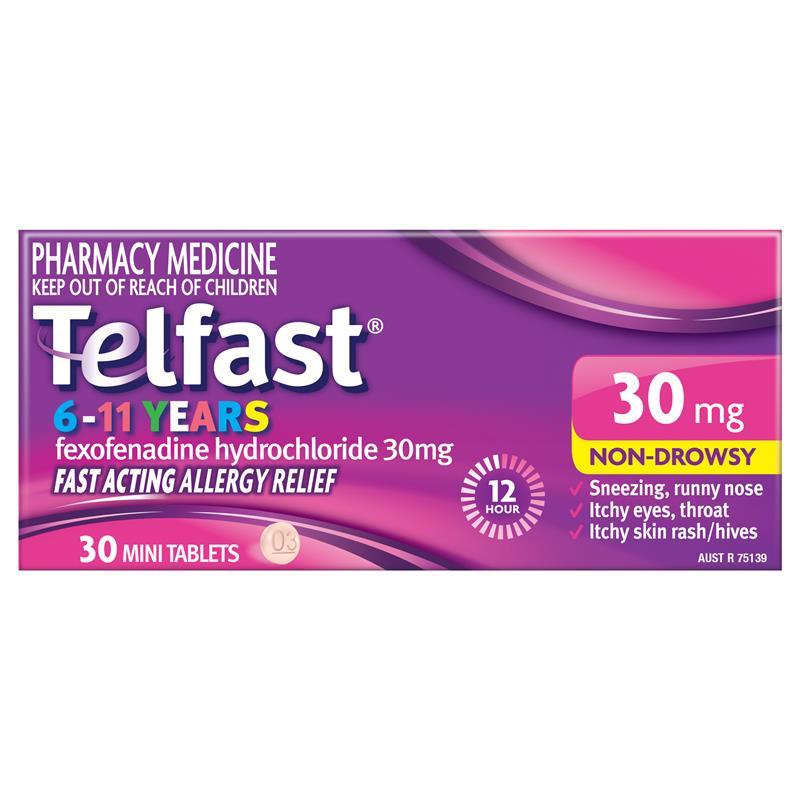 Telfast 6-11 Years 30mg 30 Mini Tablets