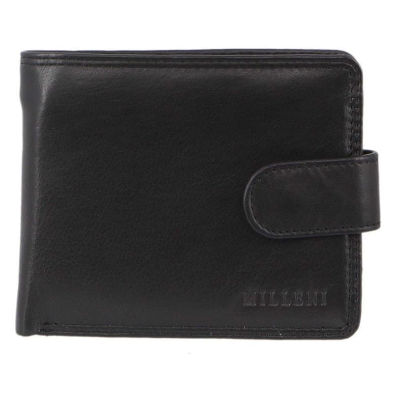 Milleni Leather Men's Tab Wallet Black