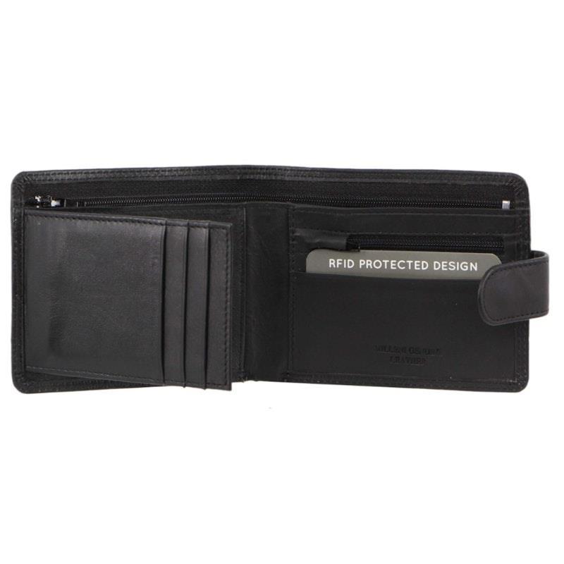 Milleni Leather Men's Tab Wallet Black