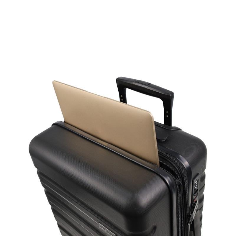 Pierre Cardin 54cm CABIN Hard Shell Suitcase Black