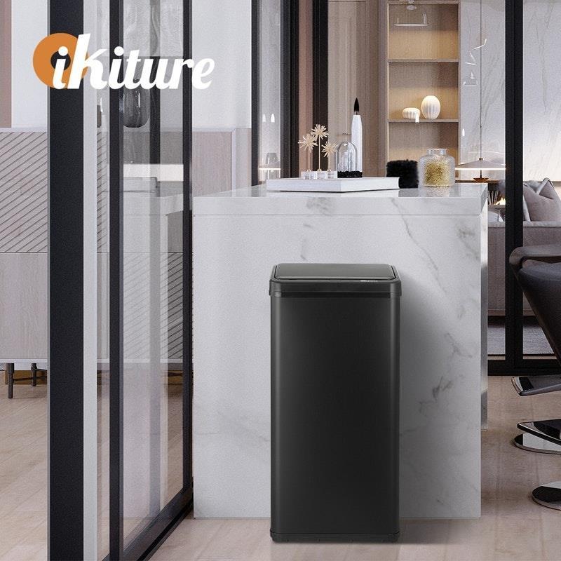Oikiture 50L Motion Sensor Bin Automatic Rubbish Trash Can Black