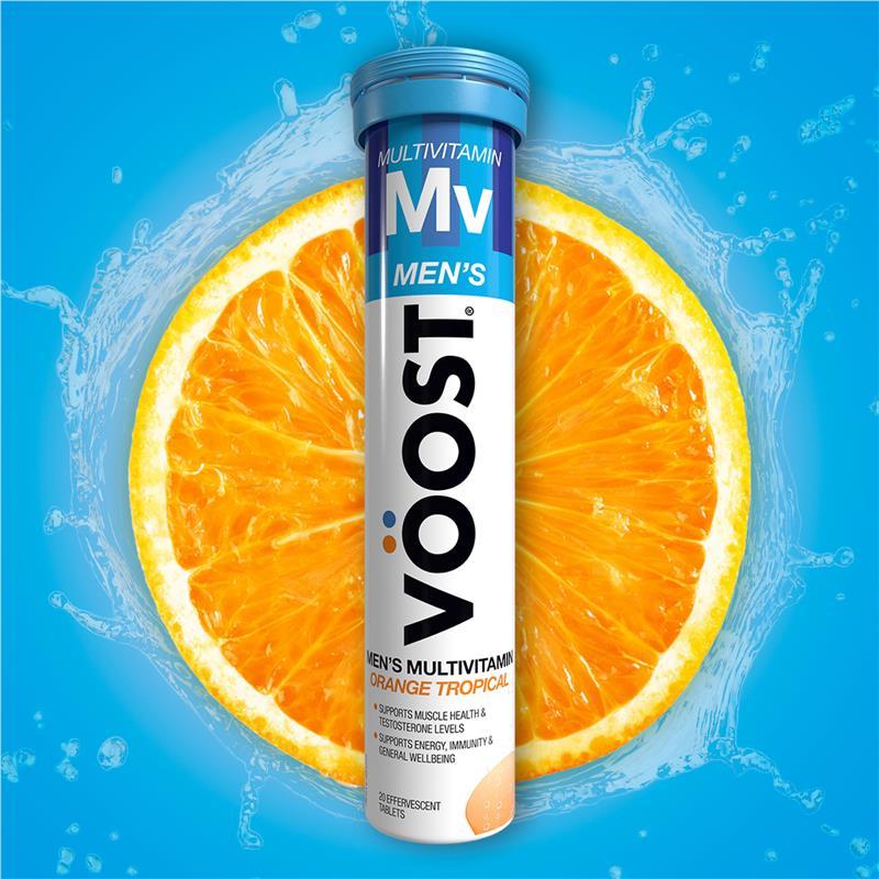 Voost Mens Multivitamin Orange Tropical Effervescent Tablets 20 Pack